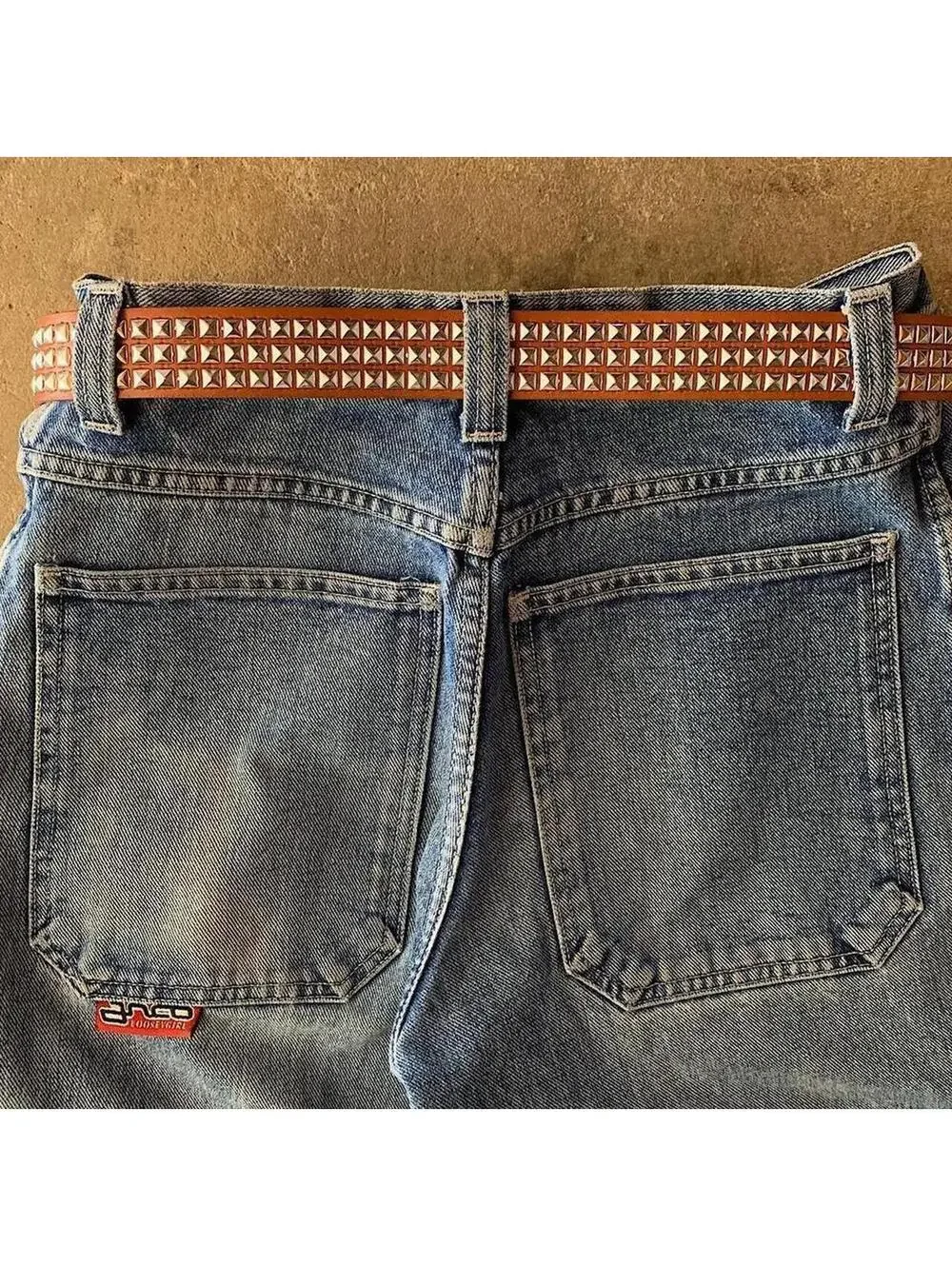 Cyber Grunge Diamond Studded brown essential belt. Y2k 2000s style. Fits a